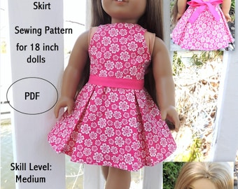 Lana Top and Skirt AGD Size - Doll Clothes PDF Pattern for 18 inch Doll