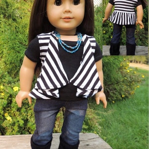 Draped Cardigan and Vest Sewing Pattern for 18 inch dolls image 2