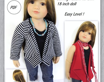 Cascade Jacket and Vest - Slim 18 inch Doll Sewing Pattern