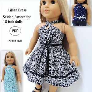 Lillian Dress and Top Pattern PDF for 18 inch dolls image 1