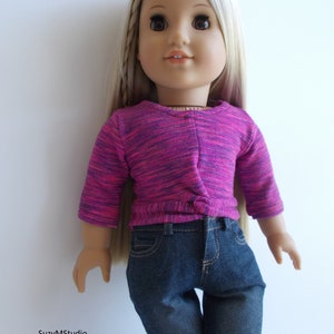 Front Knot T-shirt Sewing Pattern for 18 doll image 4