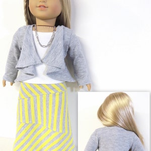 Draped Cardigan and Vest Sewing Pattern for 18 inch dolls image 4