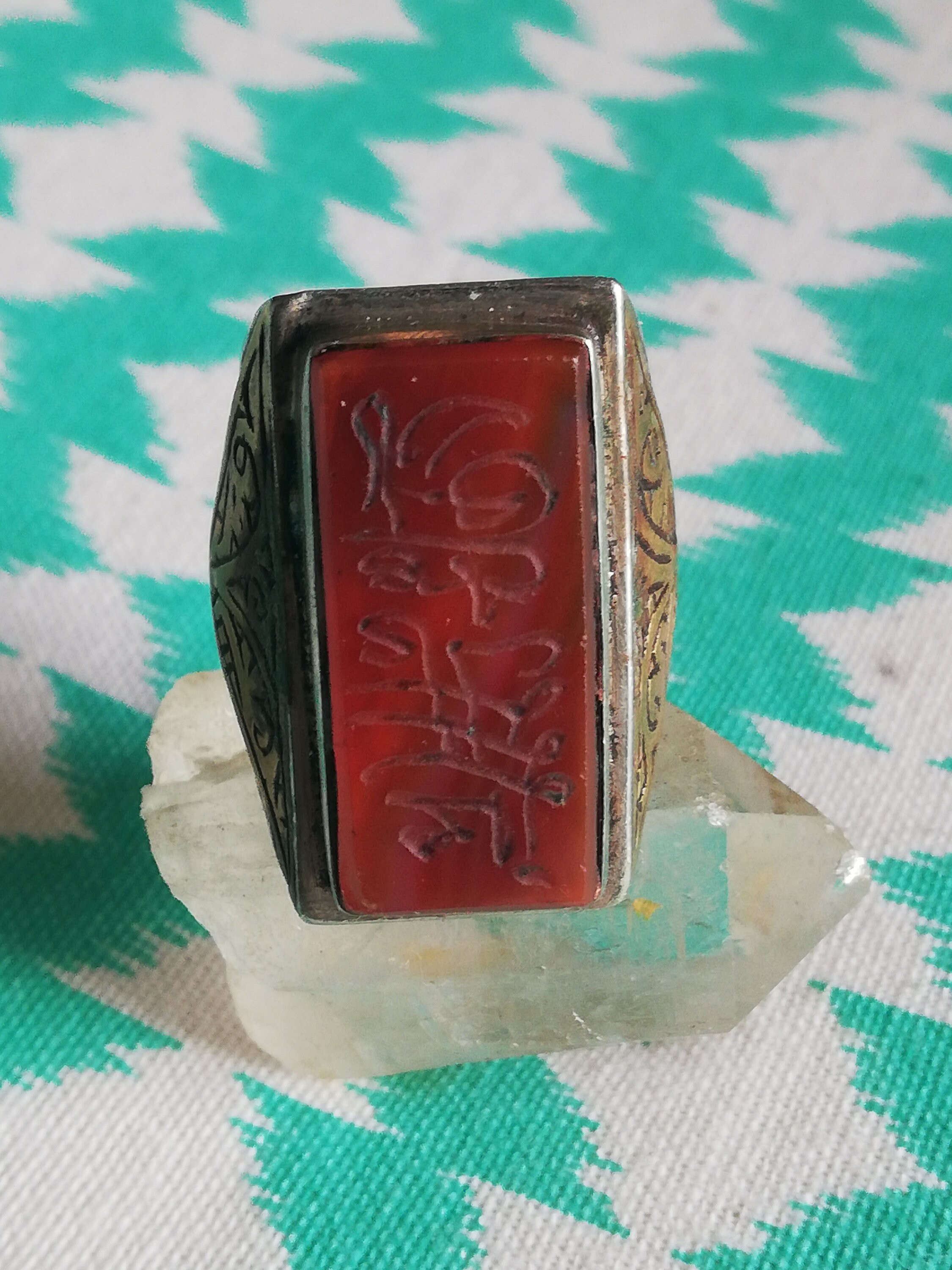 Antique Islamic Ring Engraved With Red Carnelian Stone Inscriptions. - Etsy