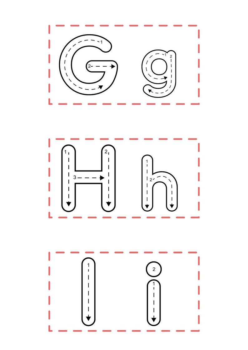 Alphabet Tracing, Printable Worksheet, Letter Tracing, Writing Practice