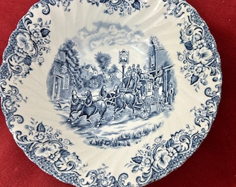 Johnson Brothers Ironstone Blue Coaching Scenes 8&quot; Serving Bowls