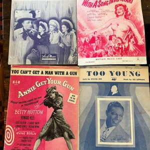 Vintage Klavier Noten aus 1940&#39;s Musicals und 1950 Top Hits