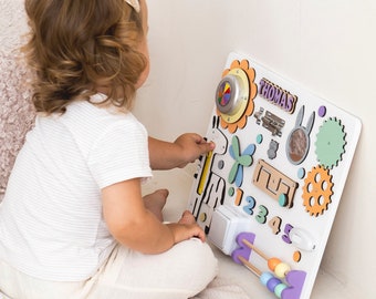 Personalized Montessori Busy Board: Portable Sensory Wall Toy