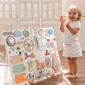 Montessori Busy Board: Sensory Activity Center for Toddlers