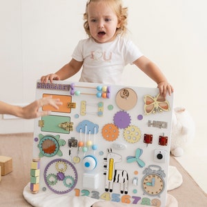 Tableau occupé personnalisé pour bébé, Tableau occupé, Tableau de jeu, Tableau occupé en bois, Tableau occupé pour bébé, Tableau d'activités, Tableau d'activités pour lit de bébé, Tableau occupé