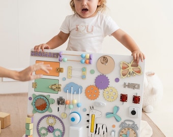 Tablero Montessori personalizado para actividades sensoriales de madera
