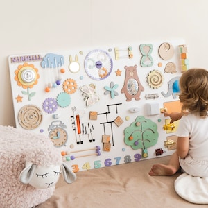 Tableau sensoriel, Tableau d'activités en bois, Tableau Montessori, Jouet Montessori, Tableau d'activités en bois, Tableau d'activités personnalisé, Cadeaux pour enfant de 1 an