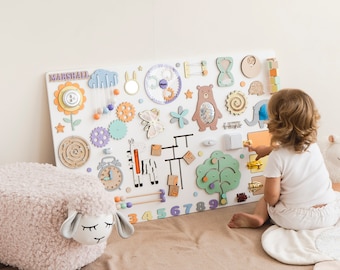 Montessori Wall Busy Board: Sensory Activity Panel, Motor Skill Toy