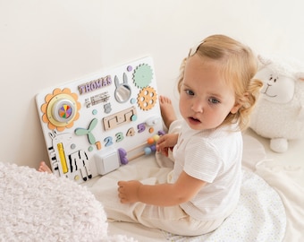 Personalized Montessori Sensory Board: Toddler Activity Wall
