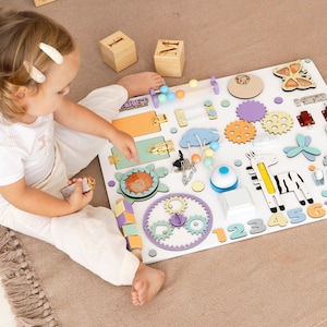 Montessori Busy Board: Sensory Activity Wall Toy for Toddlers