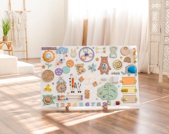 Grande lavagna Montessori: pannello da parete con attività sensoriali