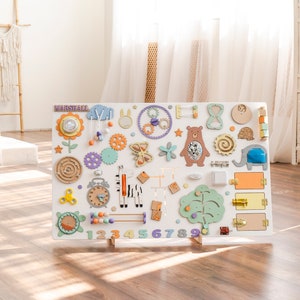 Tableau Montessori personnalisé, Tableau occupé personnalisé, Tableau occupé de bébé, Tableau occupé de 1 an, Grand tableau occupé, Tableau occupé tout-petit, Tableau sensoriel