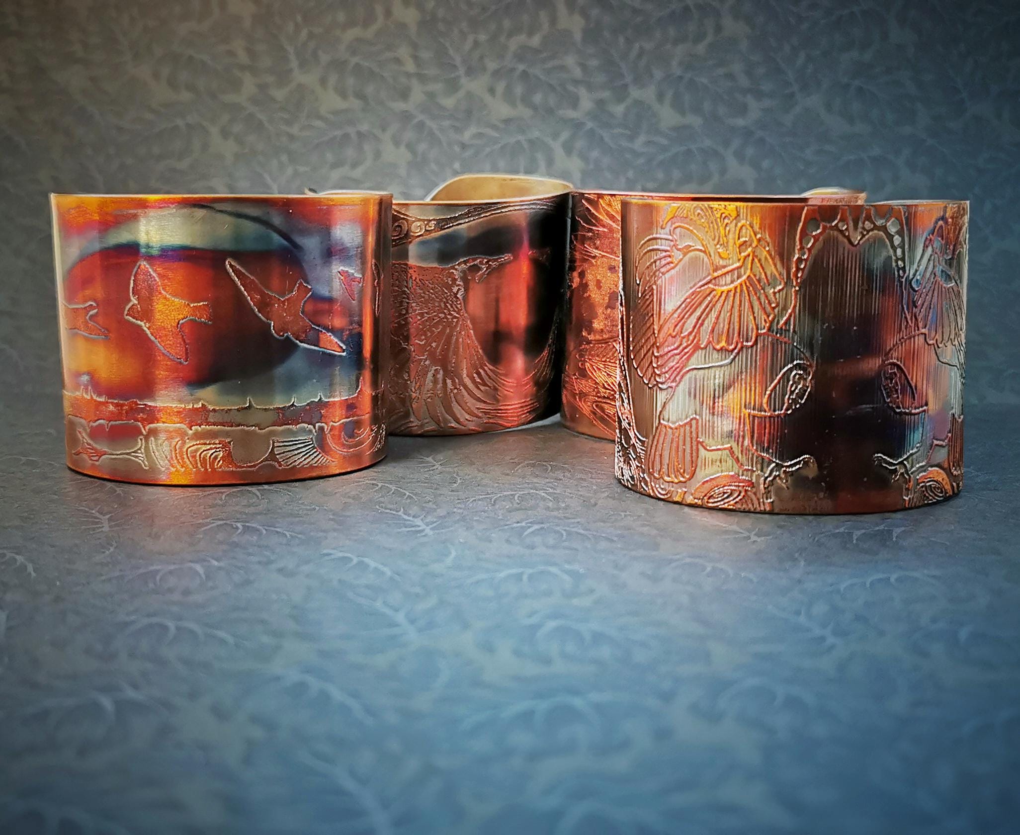 Large copper owl, Woodpecker, Eagle, bird on wing, cuff
