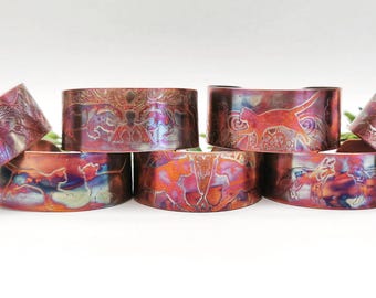 Cat bracelet, lynx cuff, fox bangle, badger jewellery - medium size cuff