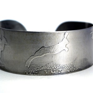 steel hares cuff, stainless steel bangle, medium surgical steel cuff
