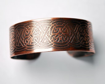 Copper knot bracelet, celtic knotwork, copper cuff, celtic band, Viking inspired, Celt inspired, arm ring, armring, the poetic Edda