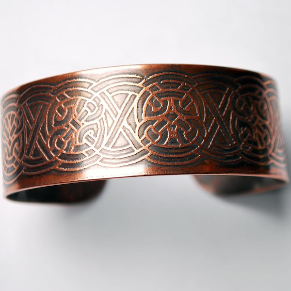 Bracelet noeud, entrelacs celtiques, manchette en cuivre, bande de celtique, de cuivre d’inspiration Viking, Celt inspiré, anneau de bras, armring, l’Edda poétique