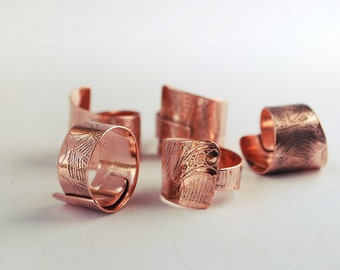 Etched Copper Ring - Adjustable size