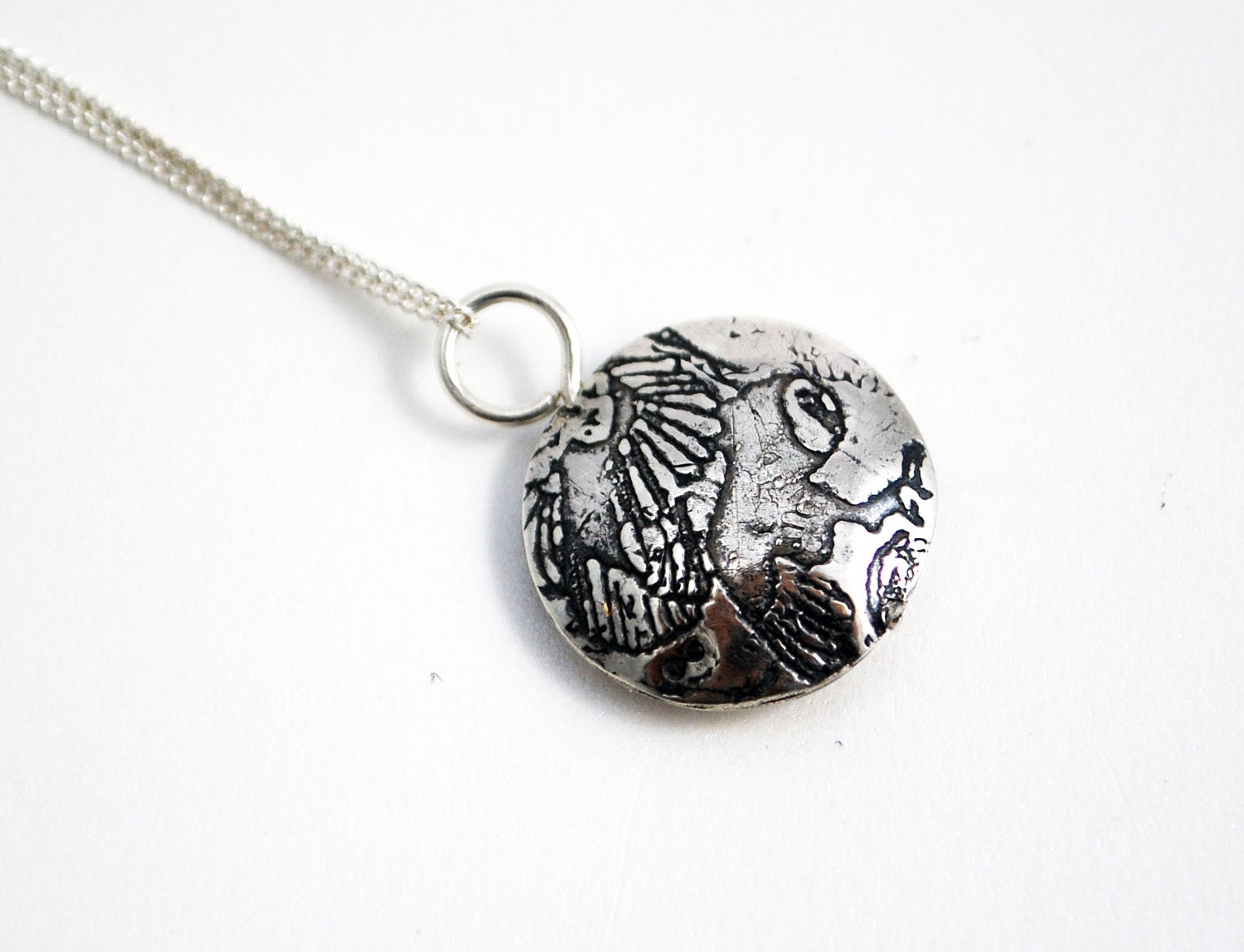 Small Sterling Silver Owl Capsule Pendant