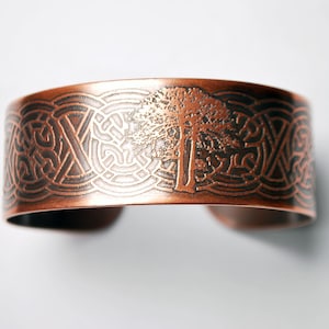 Brazalete de cobre con el Árbol de la Vida: Nudo celta Yggdrasil