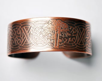 Copper trees bracelet, celtic tree knotwork, copper cuff, Yggdrasil, the tree of life, Celt inspired, roots and branches, the poetic Edda