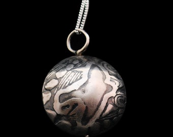 Medium Sterling Silver Bird on the Wing Capsule Pendant