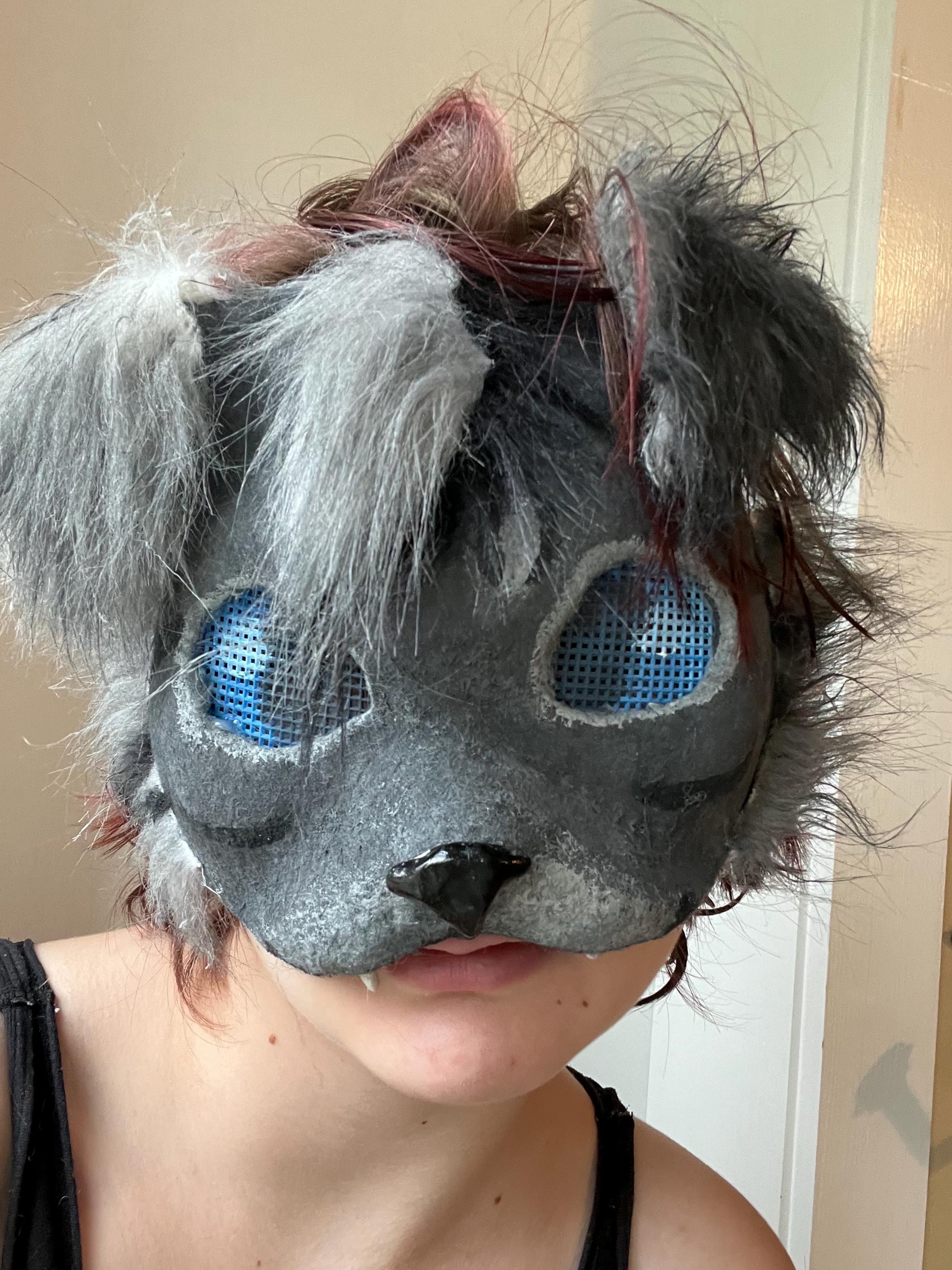 Cat Mask With Removable Hair Peice - Etsy