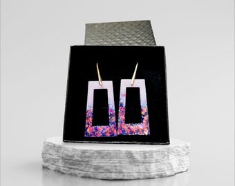 RESIN AND SILVER EARRINGS