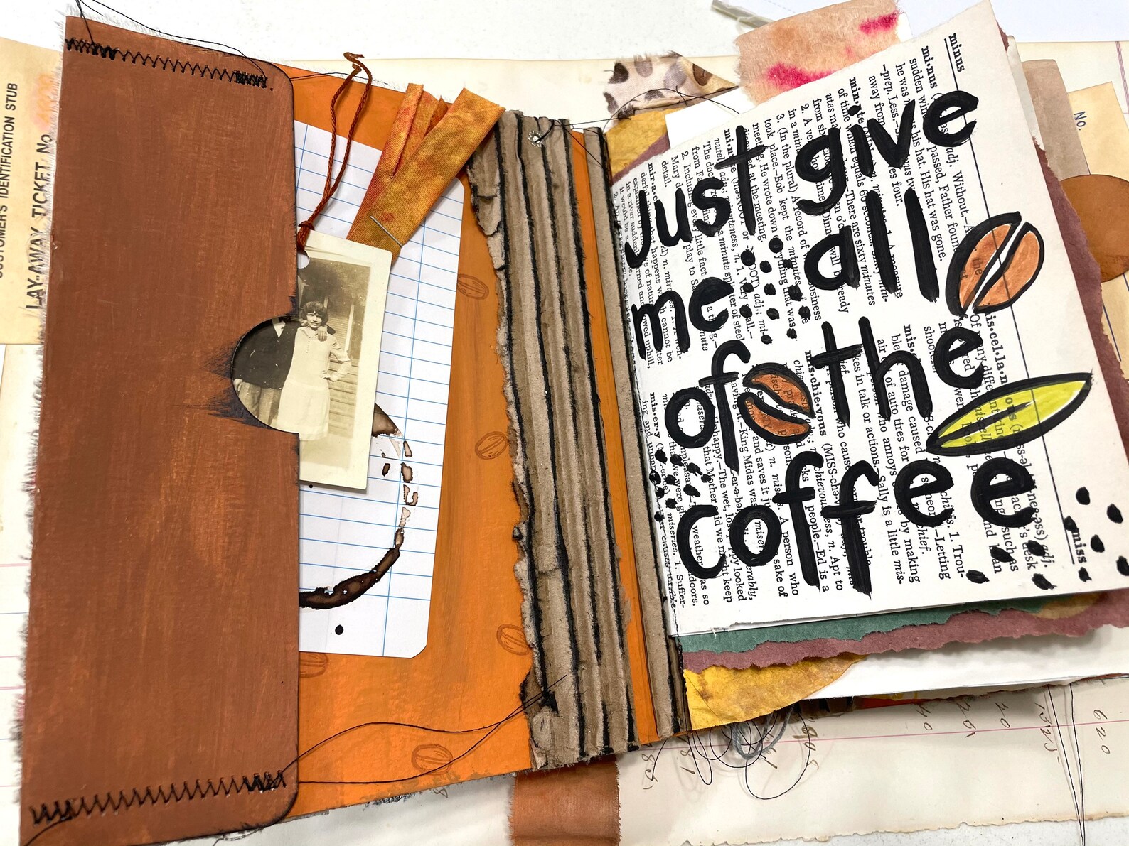 Coffee Themed Junk Journal Ephemera tags pockets milk Etsy