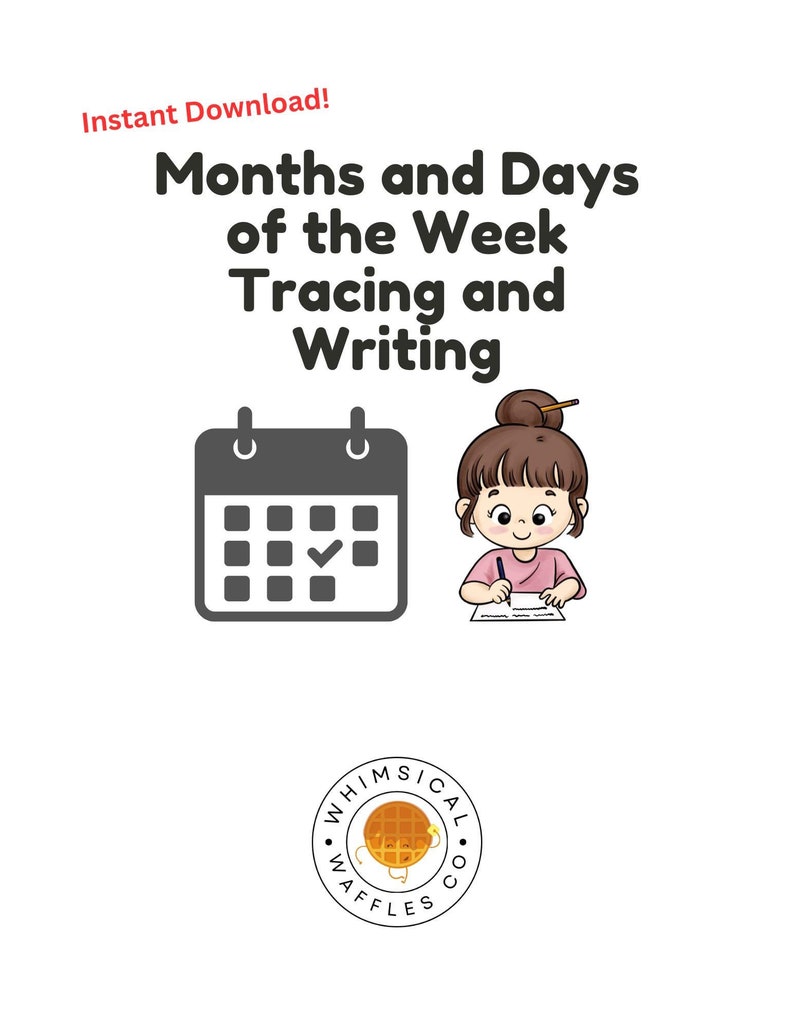 Months of the Year & Days of the Week Trace and Write Workbook Kids ...