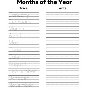 Months of the Year & Days of the Week Trace and Write Workbook Kids ...