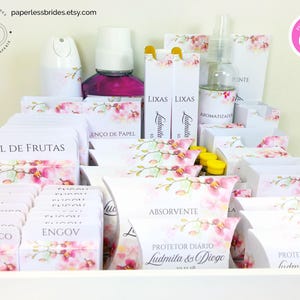 Wedding Bathroom Toiletries Template, Wedding favors, Amenities Basket, Editable Template, Wedding Day Essentials, Instant Download