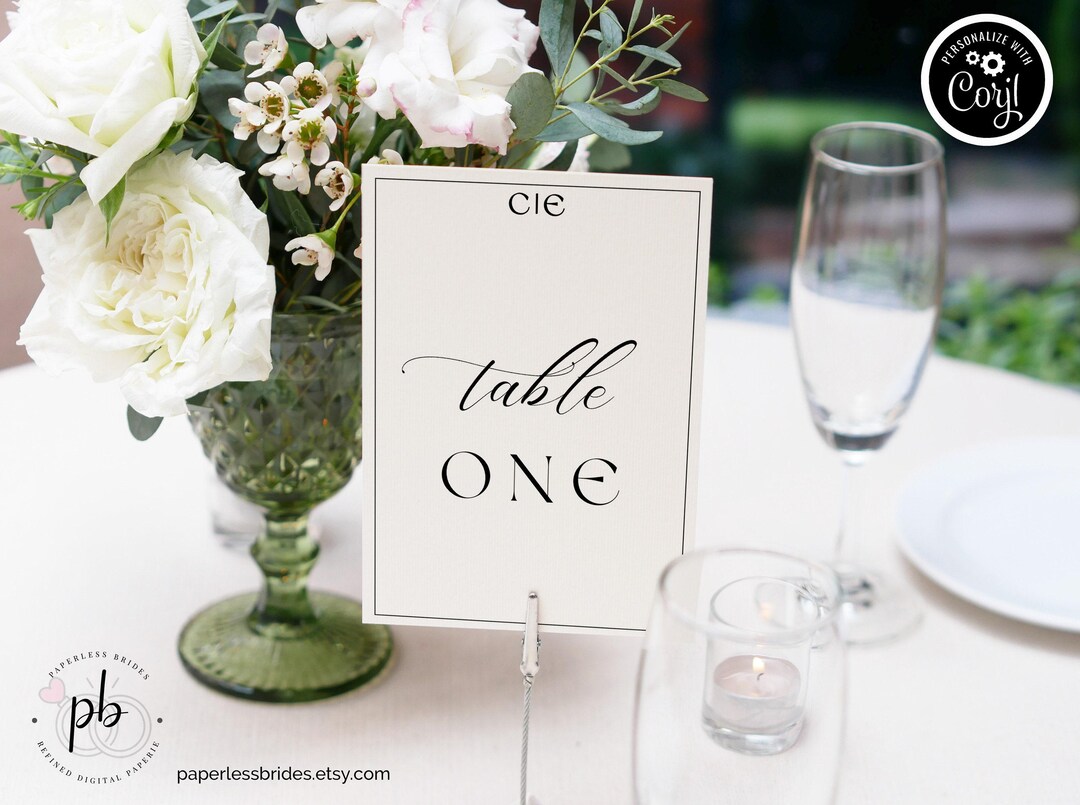 Table Number Template, Digital Download, Table Number Editable ...