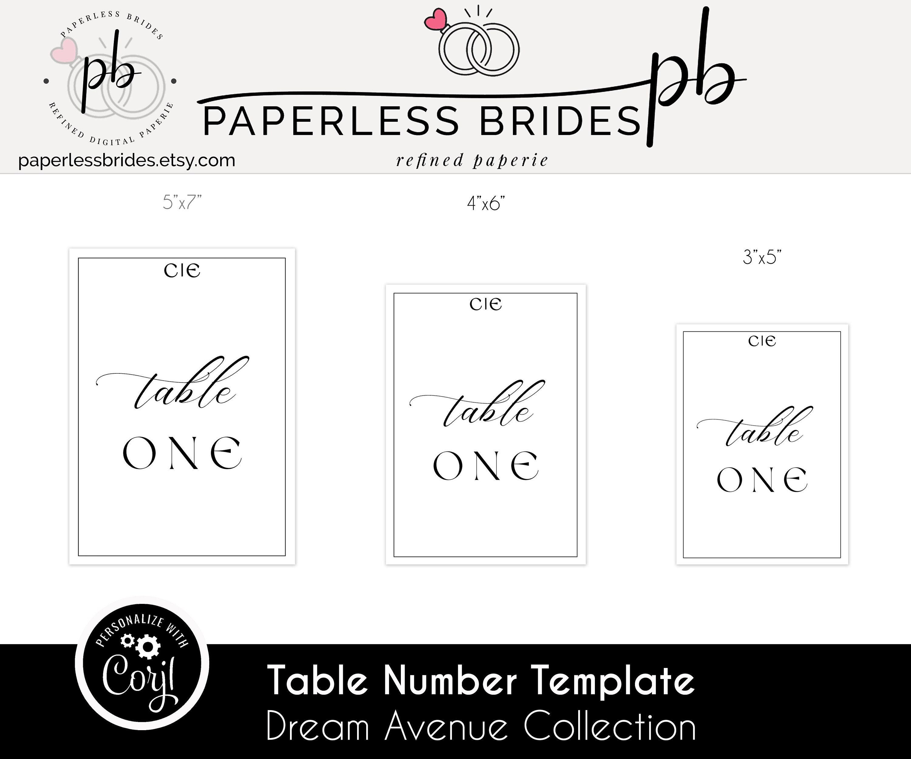 Table Number Template Using Logo Table Number Template, Digital Download, Table Number Editable ...