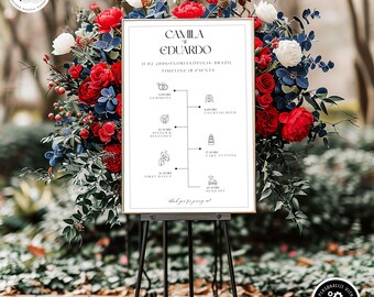 Minimalist Wedding Timeline Poster: Editable Welcome Sign (Digital Download)