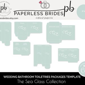 Toiletries Packaging Template for Weddings, Bathroom Basket, Wedding Bathroom Basket, Amenities Basket, Toiletry Tray, Wedding Emergency Kit