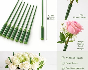 Floral Water Tubes for Fresh Flowers, Flower Water Picks with Caps, Wedding Bouquet Supplies, Floral Arrangement Accessories