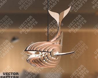 Trävalhängelampa SVG laserskuren hängande lampa takdekor