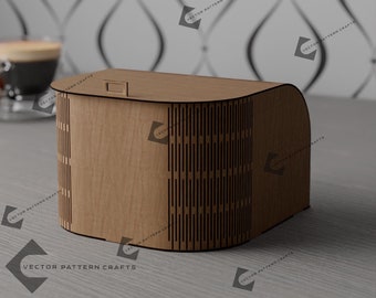 Living Hinge Box SVG Laser Cut Wooden Keepsake Trinket Storage Case