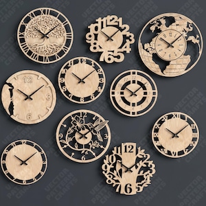 10 Wall Clock Laser Cut SVG Round Numbers Home Decor