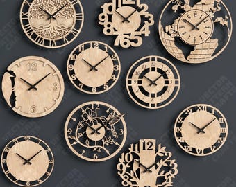 10 Wanduhr-Zahlen, lasergeschnitten, SVG, runde Ziffern, Heimdekoration