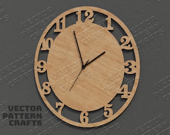 Reloj de pared cortado con láser SVG con números de madera Decoración moderna minimalista para el hogar