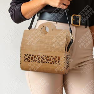 Wooden clutch handbag laser cut svg file Glowforge handbag svg cricut Women Clutch dxf cnc vector pattern Clutch laser cutting file