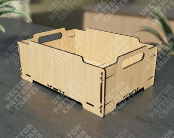 Wooden stackable box svg laser cut file Glowforge case box svg cricut Drawer box dxf cnc vector pattern Storage box cutting file