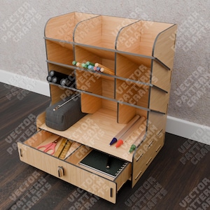 Schreibtisch Schubladen Veranstalter Laser geschnitten svg Datei Glowforge Aufbewahrungsorganisator svg Cricut Tisch Organizer dxf cnc Vektor Organizer Laserdatei