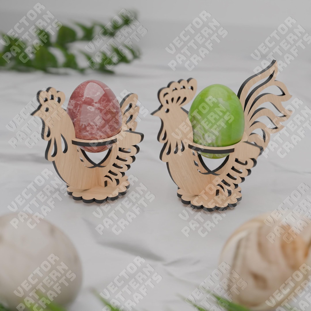 Easter Chicken Egg Holder Laser Cut Svg File Glowforge Wooden Easter ...